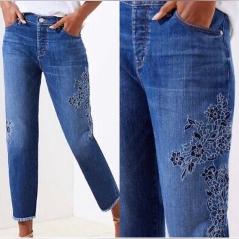 LOFT Blue Ankle Cropped Jeans